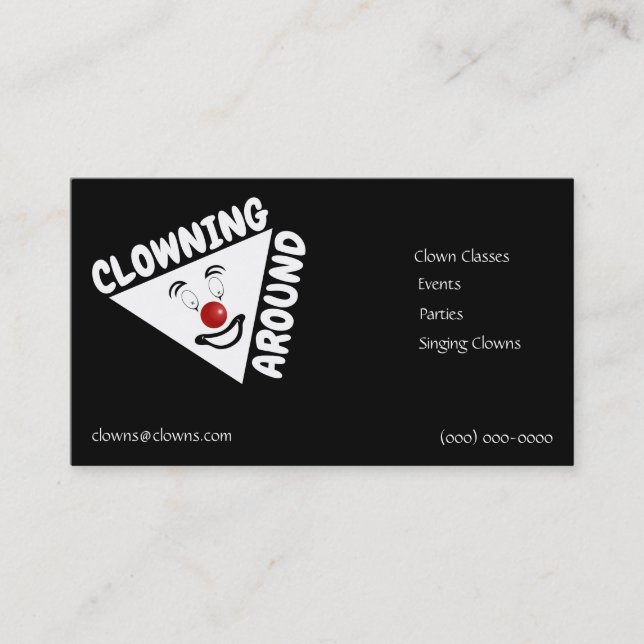 Tarjeta De Visita Clown Logos Entertainers (Anverso)