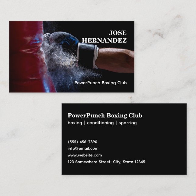 Tarjeta De Visita Club de Boxeo (Anverso / Reverso)