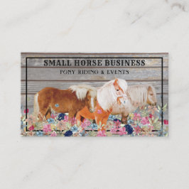 Tarjeta De Visita Club de Cabalgata de Madera Rústica Poni Floral Ca