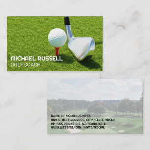 Tarjeta De Visita Club de golf y bolas   Curso