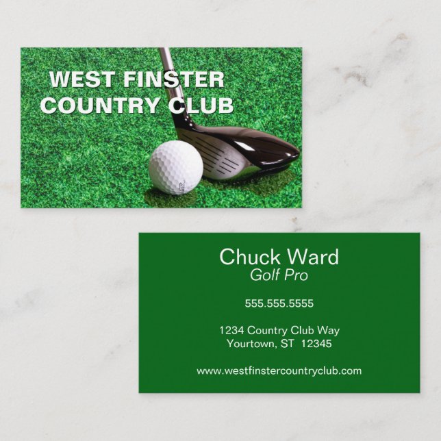 Tarjeta De Visita Club de Golf y Club Campestre Ball Golf Pro (Anverso / Reverso)