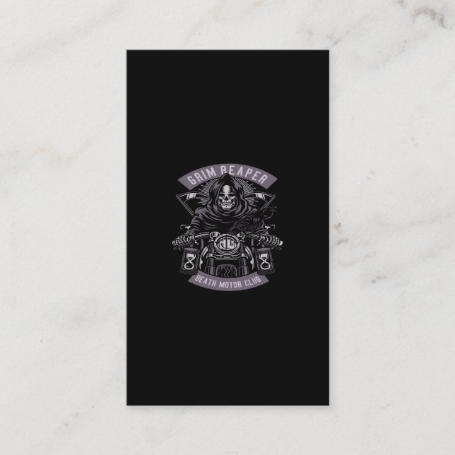 Tarjeta De Visita club de motor de la muerte de paro (Anverso)
