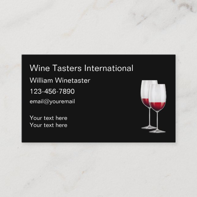 Tarjeta De Visita Club de servicios de degustación de vinos (Anverso)