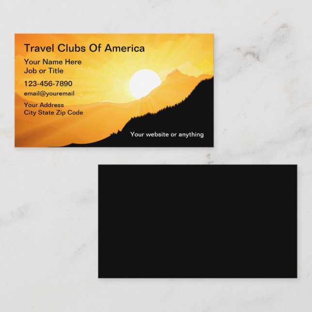 Tarjeta De Visita Club De Viajes Y Agente Experto (Anverso / Reverso)