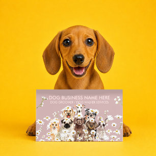 Tarjeta De Visita Club Local de Perros Rosados Comunidad de Mascotas