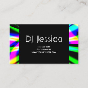 Tarjeta De Visita Club nocturno abstracto luces de neón DJ