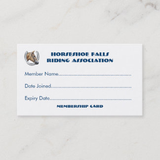 Tarjeta De Visita Club o membresía del grupo del caballo