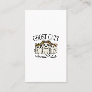 Tarjeta De Visita Club Social de Gato Fantasma de Halloween Gato Ret