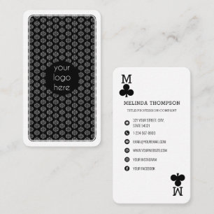 Tarjeta De Visita Clubes exclusivos Logotipo de negocio Jugando tarj