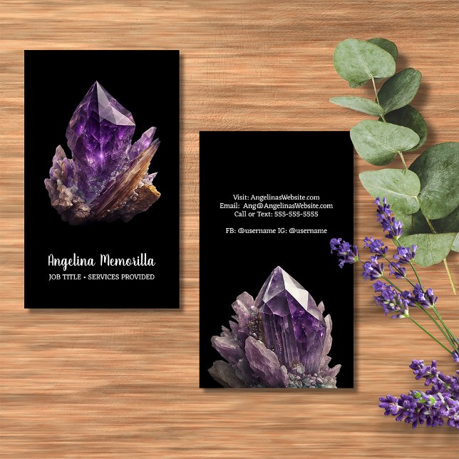 Tarjeta De Visita Clúster Amethyst Crystal (Subido por el creador)