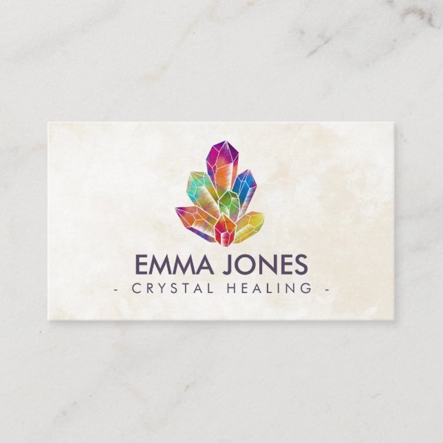 Tarjeta De Visita Clúster de cristales de Chakras  (Anverso)