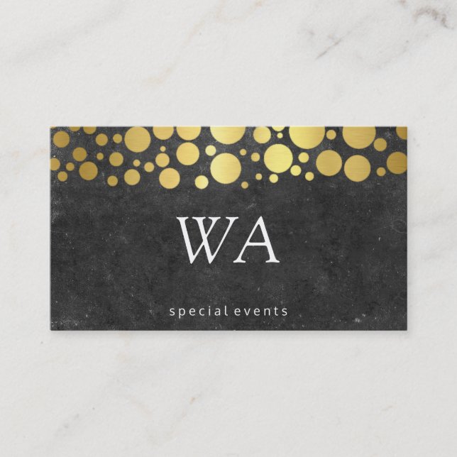 Tarjeta De Visita Clúster dorado | Lux Shimmer, Textura de pizarra (Anverso)