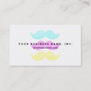 Tarjeta De Visita CMY Mustaches (estilo letterpress)