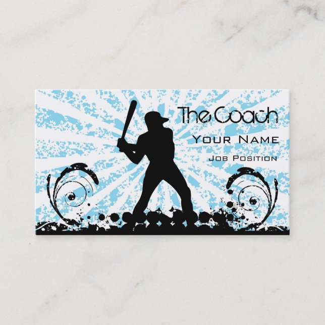 Tarjeta De Visita Coach Baseball Business Card (Anverso)