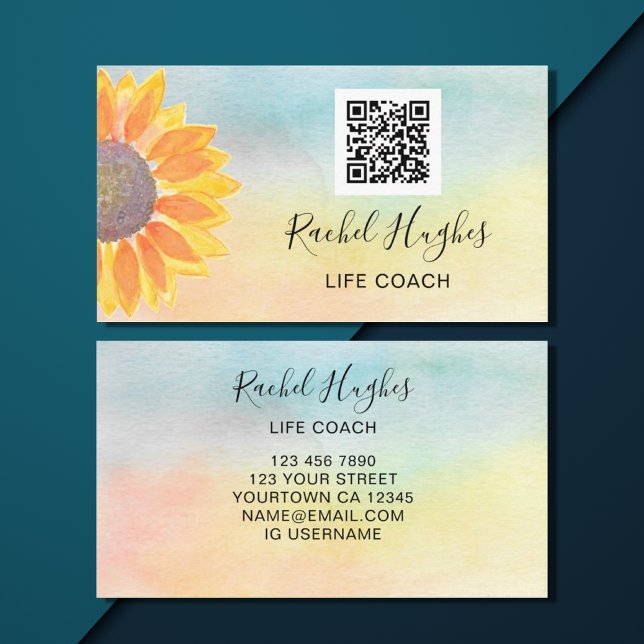 Tarjeta De Visita Coach de vida Código QR colorido (Subido por el creador)