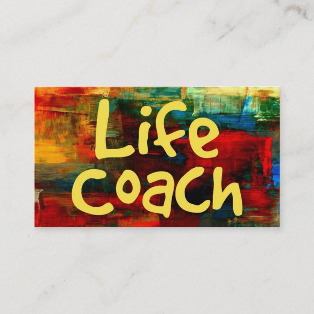 Tarjeta De Visita Coach de vida en Paint Business Card (Anverso)