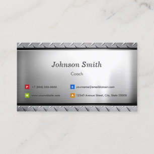 Tarjeta De Visita Coach - Elegante estilo platino