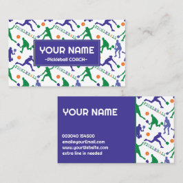 Tarjeta De Visita Coach Siluetas de baloncesto en blanco