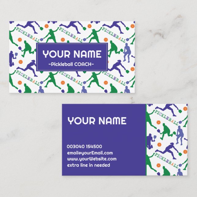 Tarjeta De Visita Coach Siluetas de baloncesto en blanco (Anverso / Reverso)