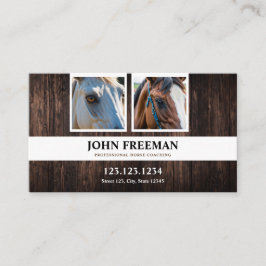 Tarjeta De Visita Coaching equino de foto de caballo rubio marrón