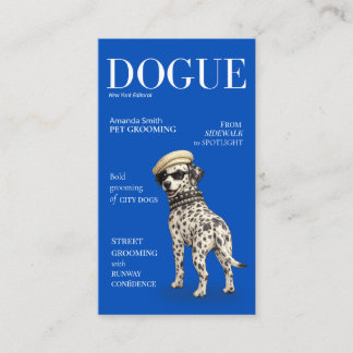 Tarjeta De Visita Cobalt Blue Dalmatian Dogue Magazine Business Card