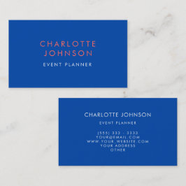 Tarjeta De Visita Cobalto profesional del planificador de eventos