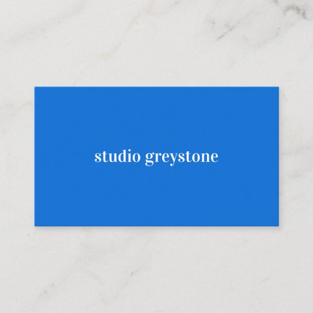 Tarjeta De Visita Cobalto simple azul nombre moderno Iconos de medio (Anverso)