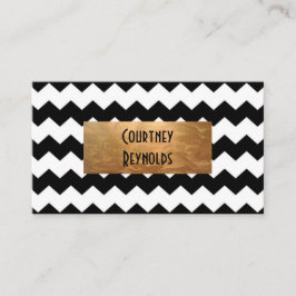 Tarjeta De Visita Cobre blanco y negro retro del modelo de Chevron