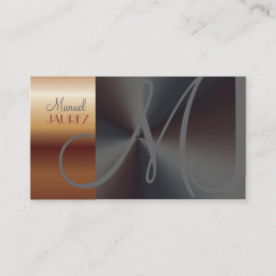 TARJETA DE VISITA COBRE DE MONOGRAM FAUX/ACERO BRUSHED