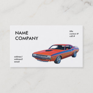 Tarjeta De Visita coche anaranjado clásico del músculo
