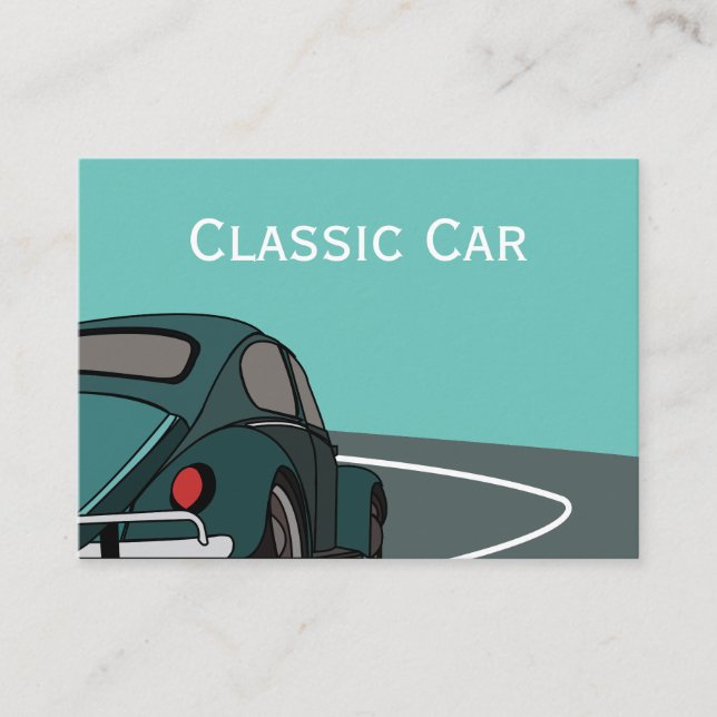 Tarjeta De Visita Coche Azul Clásico (Anverso)