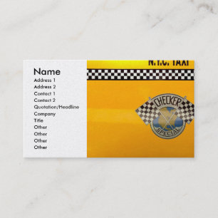 Tarjeta De Visita Coche - ciudad - taxi de NYC