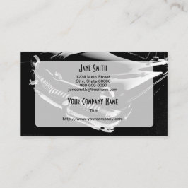 Tarjeta De Visita Coche de carreras blanco y negro