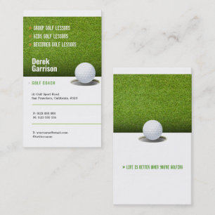 Tarjeta De Visita Coche de golf   Lección de instructor de golf prof