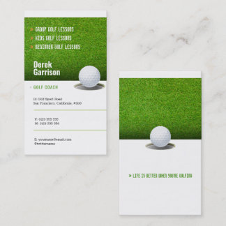 Tarjeta De Visita Coche de golf | Lección de instructor de golf prof