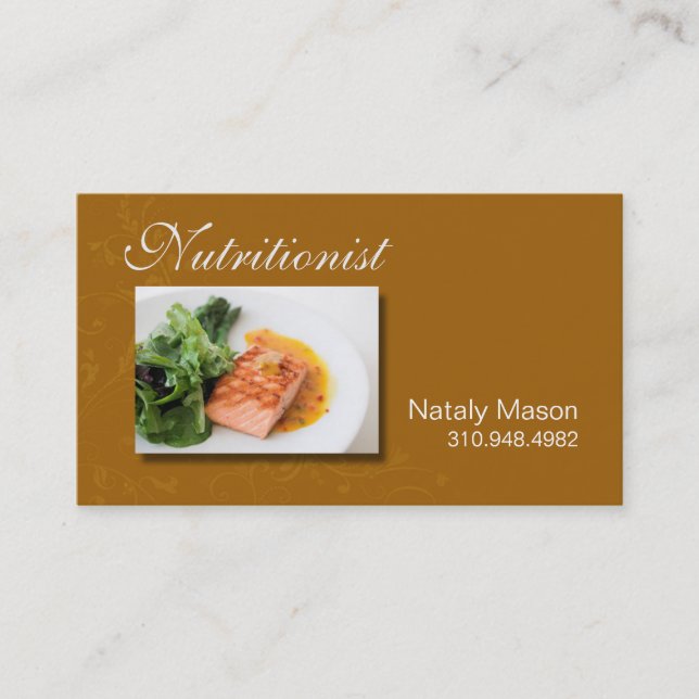 Tarjeta De Visita Coche de la comida del "nutricionista", sano, (Anverso)