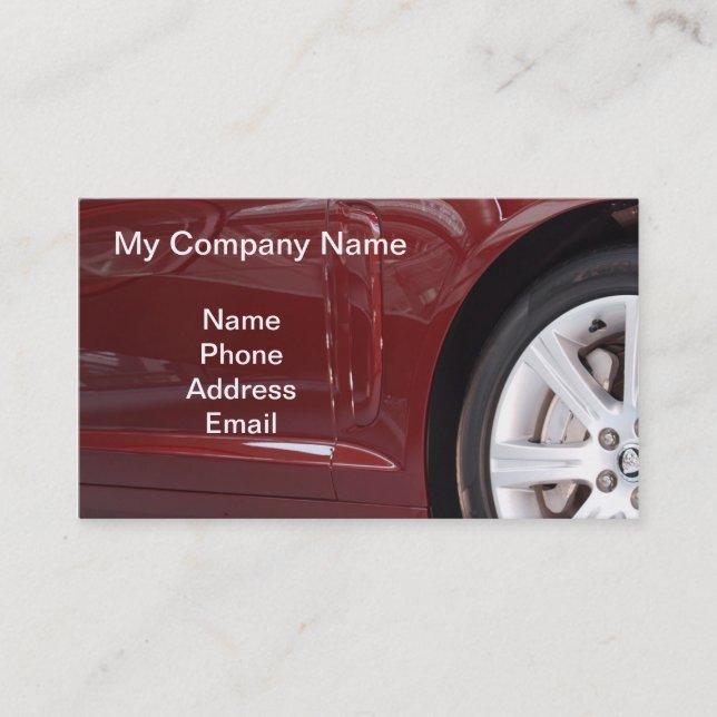 Tarjeta De Visita Coche de lujo importado rojo (Anverso)