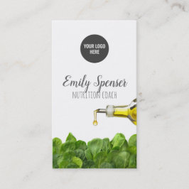 Tarjeta De Visita Coche de Nutrición Green Leaves Aceite de Oliva Ta