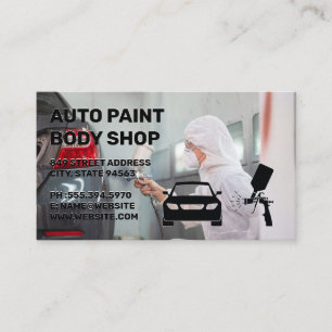 Tarjeta De Visita Coche de pulverización de trabajadores con pintura