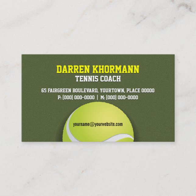 Tarjeta De Visita Coche de tenis (Anverso)