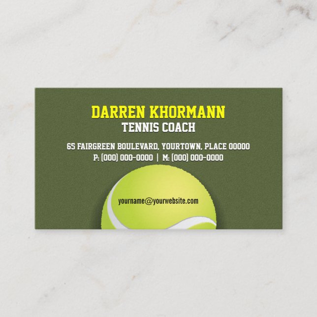 Tarjeta De Visita Coche de tenis (Anverso)