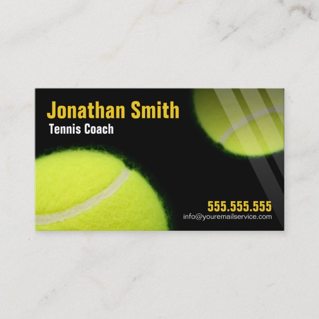 Tarjeta De Visita Coche de tenis para las lecciones de tenis (Anverso)