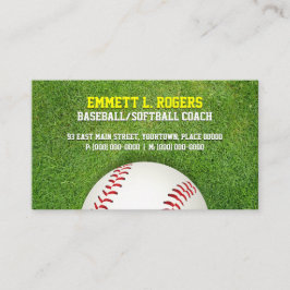 Tarjeta De Visita Coche del softball del béisbol