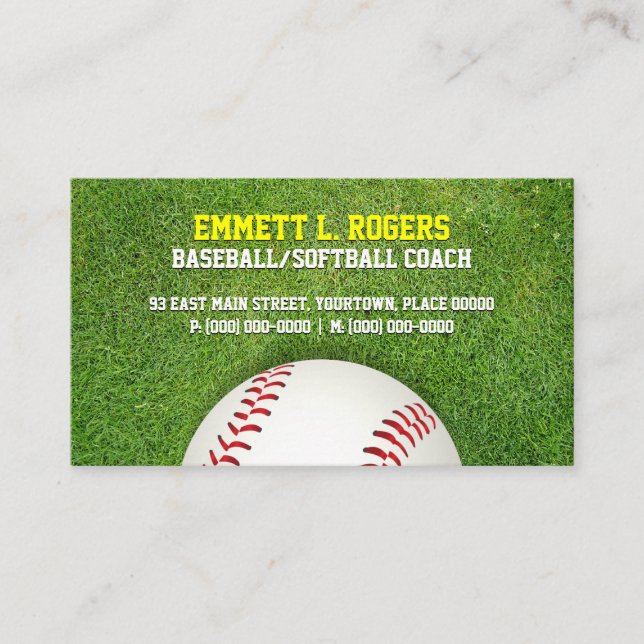Tarjeta De Visita Coche del softball del béisbol (Anverso)