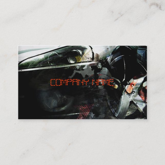 Tarjeta De Visita Coche deportivo auto elegante con la lámpara (Anverso)
