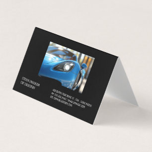 Tarjeta De Visita Coche deportivo azul   Primer plano 