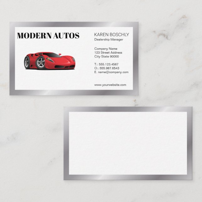 Tarjeta De Visita Coche deportivo rojo (Anverso / Reverso)