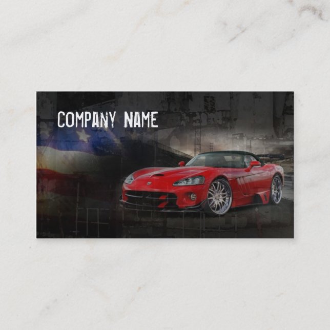 Tarjeta De Visita Coche deportivo rojo americano (Anverso)
