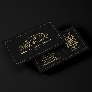 Tarjeta De Visita Coche ejecutivo de chófer privado premium negro