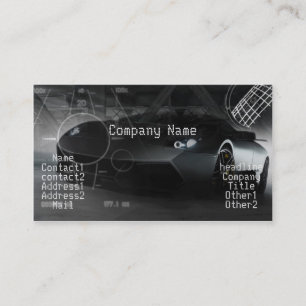 Tarjeta De Visita Coche exótico elegante en negro